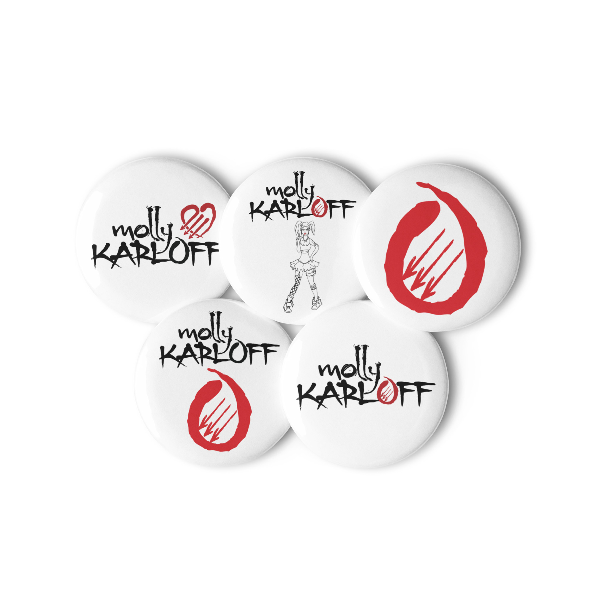 Set of pin buttons